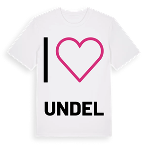 Jag älskar Undel t-shirt stort tryck – ekologisk bomull t-shirt från PinShirt