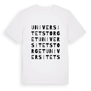 Universitetstorget ordlek t-shirt – ekologisk bomull t-shirt från PinShirt