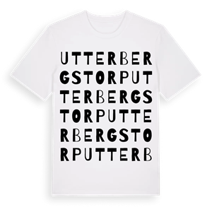 Utterbergstorp ordlek t-shirt – ekologisk bomull t-shirt från Pinshirt
