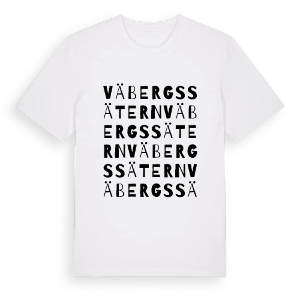 Väbergssätern ordlek t-shirt – ekologisk bomull t-shirt från PinShirt