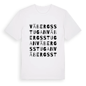 Väbergsstugan ordlek t-shirt – ekologisk bomull t-shirt från PinShirt