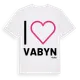 White t-shirt med Jag älskar Vabyn t-shirt stort tryck