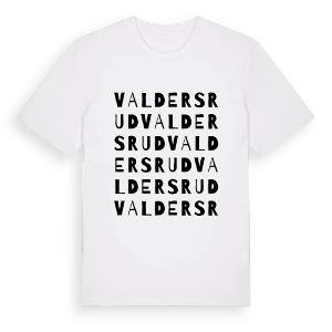 Valdersrud ordlek t-shirt – ekologisk bomull t-shirt från PinShirt