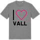 Mid Heather Gray t-shirt med Jag älskar Vall t-shirt stort tryck