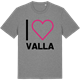 Mid Heather Gray t-shirt med Jag älskar Valla t-shirt stort tryck