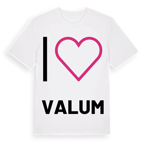 Jag älskar Valum t-shirt stort tryck – ekologisk bomull t-shirt från PinShirt