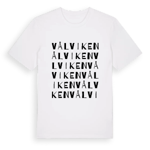 Vålviken ordlek t-shirt – ekologisk bomull t-shirt från PinShirt
