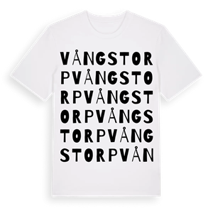 Vångstorp ordlek t-shirt – ekologisk bomull t-shirt från PinShirt
