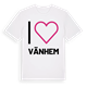 White t-shirt med Jag älskar Vänhem t-shirt stort tryck