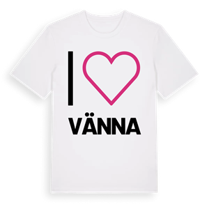 Jag älskar Vänna t-shirt stort tryck – ekologisk bomull t-shirt från PinShirt
