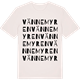 Vintage White t-shirt med Vännemyren ordlek t-shirt