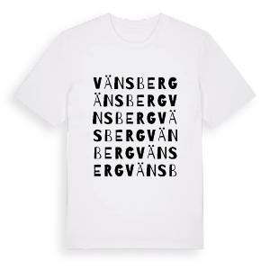 Vänsberg ordlek t-shirt – ekologisk bomull t-shirt från PinShirt