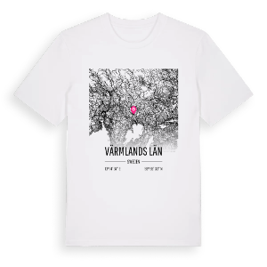 Värmlands län karta t-shirt – ekologisk bomull t-shirt från PinShirt
