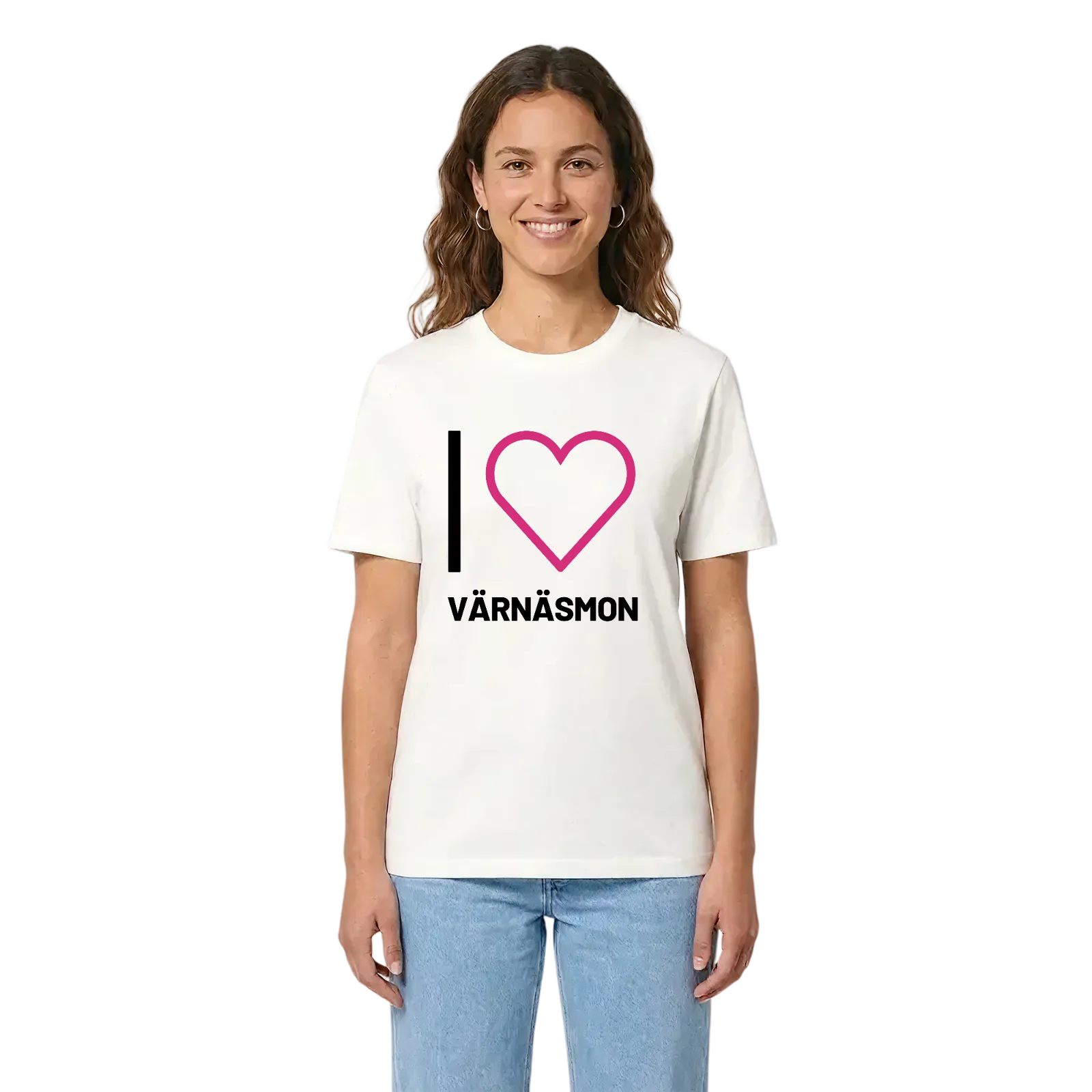 Jag älskar Värnäsmon t-shirt stort tryck – White, i miljö