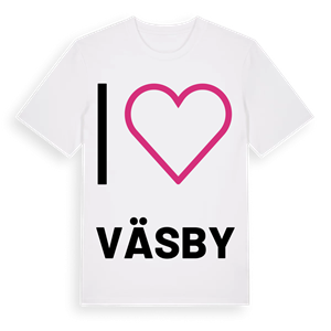 Jag älskar Väsby t-shirt stort tryck – ekologisk bomull t-shirt från PinShirt