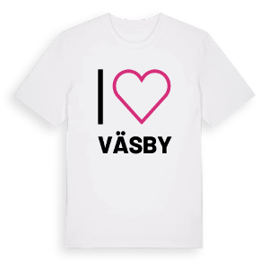 Jag älskar Väsby t-shirt stort tryck – ekologisk bomull t-shirt från PinShirt