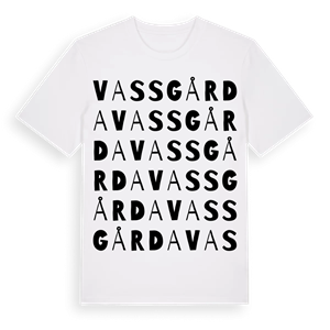 Vassgårda ordlek t-shirt – ekologisk bomull t-shirt från PinShirt