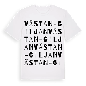 Västan-Giljan ordlek t-shirt – ekologisk bomull t-shirt från Pinshirt