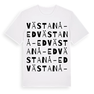 Västanå-Ed ordlek t-shirt – ekologisk bomull t-shirt från PinShirt