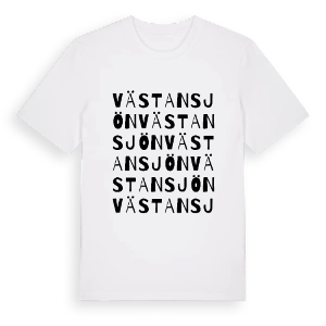 Västansjön ordlek t-shirt – ekologisk bomull t-shirt från PinShirt