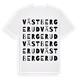 White t-shirt med Västbergerud ordlek t-shirt