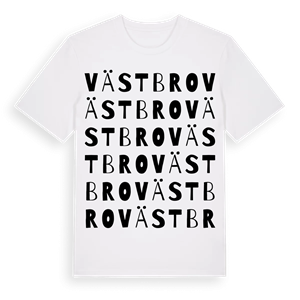 Västbro ordlek t-shirt – ekologisk bomull t-shirt från PinShirt