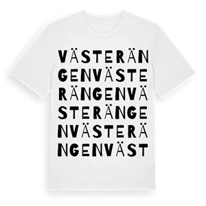 Västerängen ordlek t-shirt – ekologisk bomull t-shirt från PinShirt