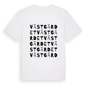 Västgärdet ordlek t-shirt – ekologisk bomull t-shirt från PinShirt