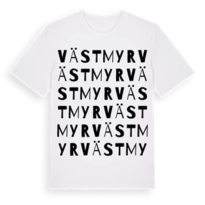 Västmyr ordlek t-shirt – ekologisk bomull t-shirt från PinShirt