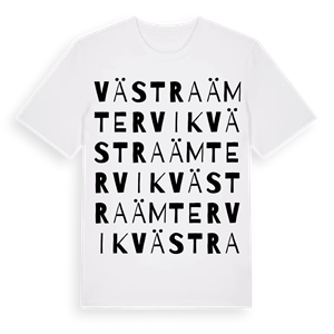 Västra Ämtervik ordlek t-shirt – ekologisk bomull t-shirt från PinShirt