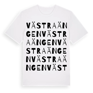 Västra Ängen ordlek t-shirt – ekologisk bomull t-shirt från PinShirt