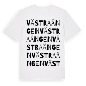 Västra Ängen ordlek t-shirt – ekologisk bomull t-shirt från Pinshirt