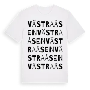 Västra Åsen ordlek t-shirt – ekologisk bomull t-shirt från Pinshirt