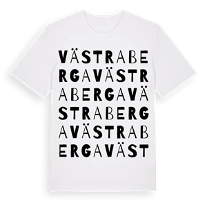 Västra Berga ordlek t-shirt – ekologisk bomull t-shirt från PinShirt