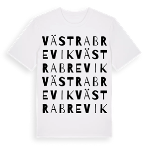 Västra Brevik ordlek t-shirt – ekologisk bomull t-shirt från PinShirt