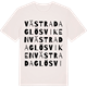 Vintage White t-shirt med Västra Daglösviken ordlek t-shirt