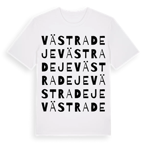Västra Deje ordlek t-shirt – ekologisk bomull t-shirt från Pinshirt