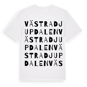 Västra Djupdalen ordlek t-shirt – ekologisk bomull t-shirt från PinShirt