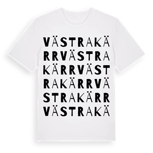 Västra Kärr ordlek t-shirt – ekologisk bomull t-shirt från PinShirt