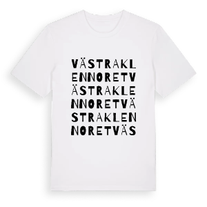 Västra Klennoret ordlek t-shirt – ekologisk bomull t-shirt från PinShirt