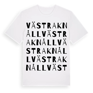 Västra Knåll ordlek t-shirt – ekologisk bomull t-shirt från PinShirt