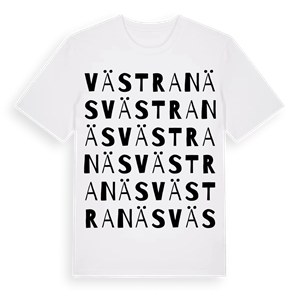Västra Näs ordlek t-shirt – ekologisk bomull t-shirt från PinShirt