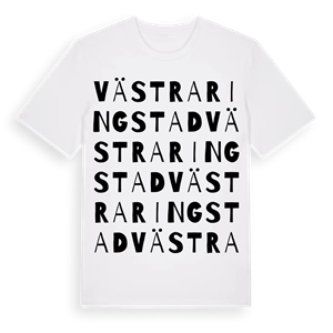Västra Ringstad ordlek t-shirt – ekologisk bomull t-shirt från Pinshirt
