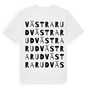 Västra Rud ordlek t-shirt – ekologisk bomull t-shirt från PinShirt