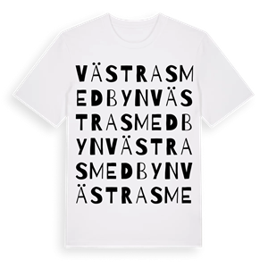 Västra Smedbyn ordlek t-shirt – ekologisk bomull t-shirt från PinShirt
