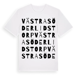 Västra Söderlidstorp ordlek t-shirt – ekologisk bomull t-shirt från Pinshirt