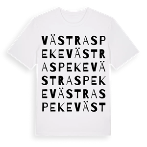 Västra Speke ordlek t-shirt – ekologisk bomull t-shirt från Pinshirt
