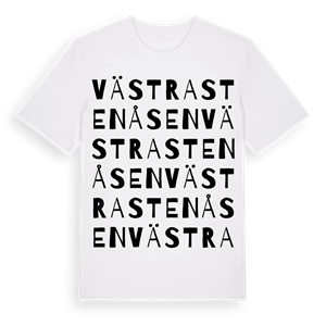Västra Stenåsen ordlek t-shirt – ekologisk bomull t-shirt från Pinshirt