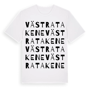 Västra Takene ordlek t-shirt – ekologisk bomull t-shirt från Pinshirt