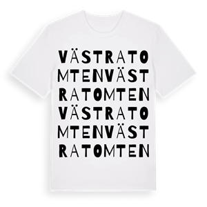 Västra Tomten ordlek t-shirt – ekologisk bomull t-shirt från PinShirt